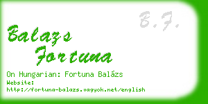 balazs fortuna business card